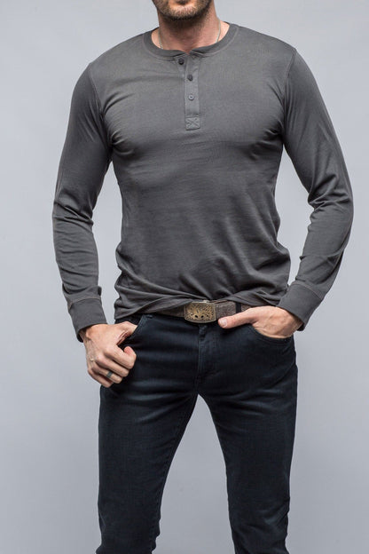 Georg Roth Coronado Cotton LS Henley in Grey | Mens - Shirts - T-Shirts