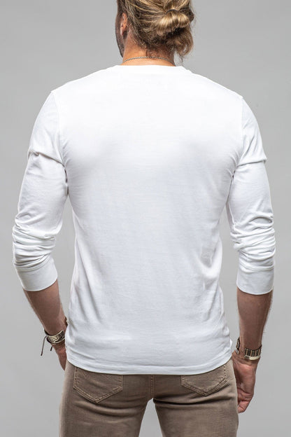 Georg Roth Coronado Cotton LS Henley in White | Mens - Shirts - T-Shirts