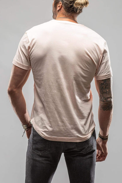 Siena Cotton V Neck Tee In Pink - AXEL'S
