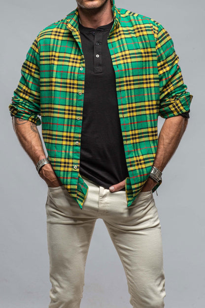 Giannetto Portofino Camdon Shirt in Green Mens - Shirts - Dress