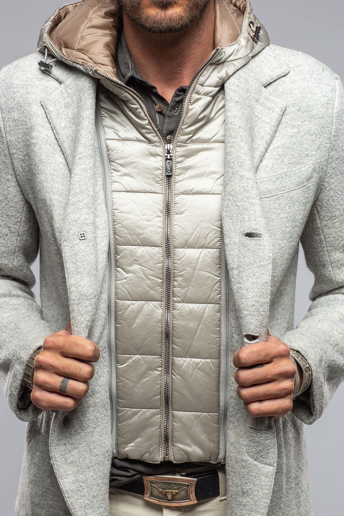 Gimo's Carmichael Wool/Mohair Jacket In Light Grey Warehouse - Mens - Outerwear - Cloth