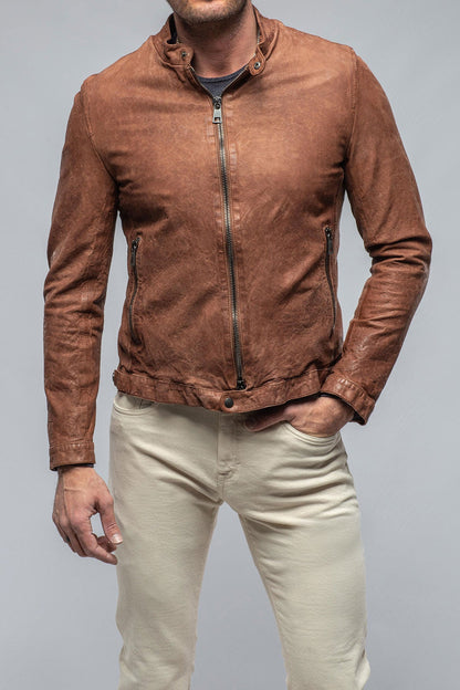 Gimo's Cherto Waxed Moto In Cognac Mens - Outerwear - Leather