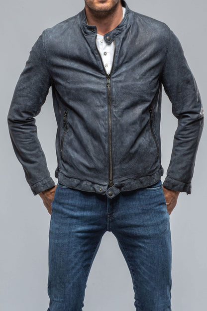 Gimo's Cherto Waxed Moto In Navy Mens - Outerwear - Leather