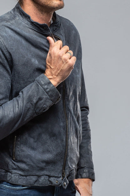 Gimo's Cherto Waxed Moto In Navy Mens - Outerwear - Leather