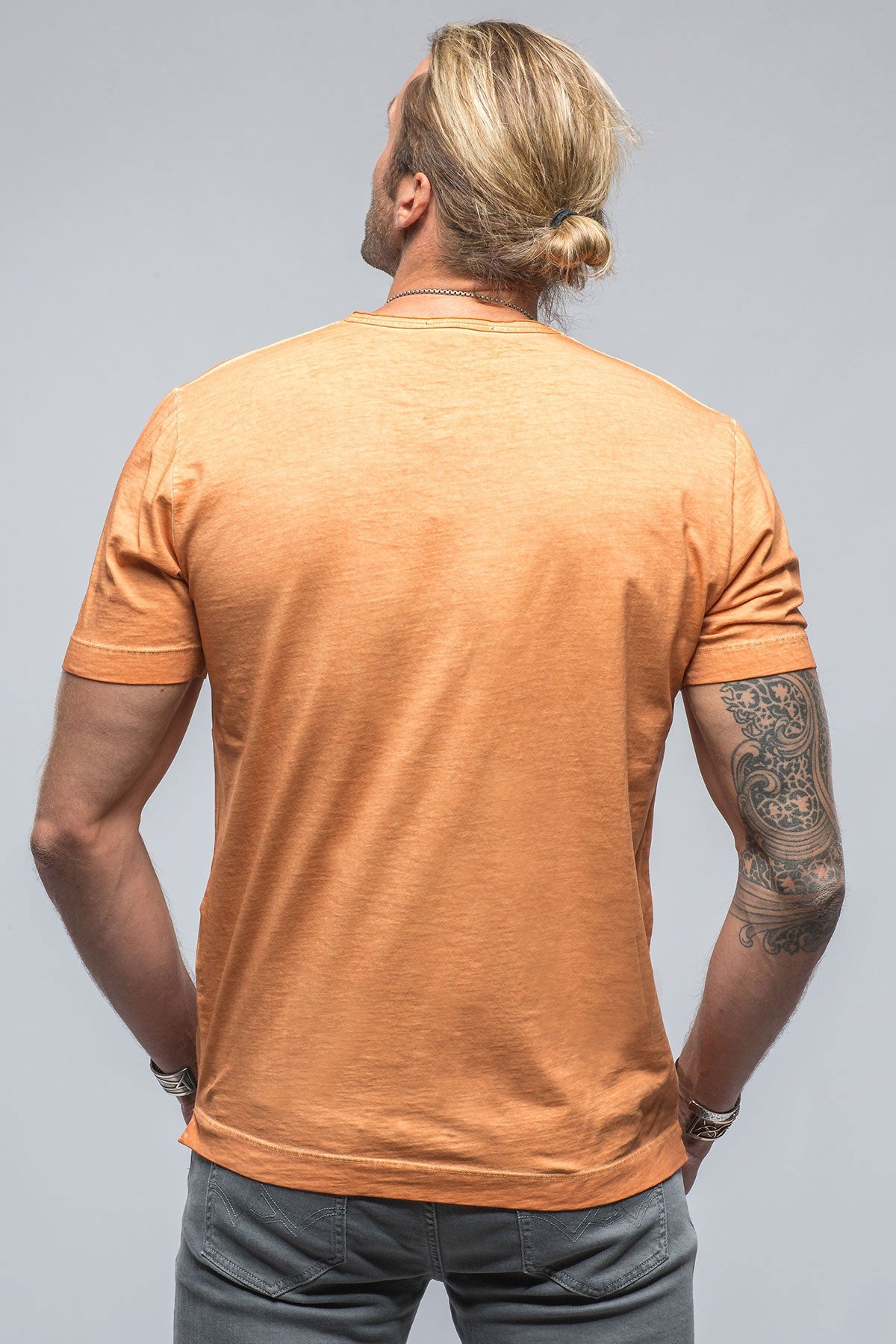 Gimo's Cotton York Crew Neck in Orange Mens - Shirts - T-Shirts