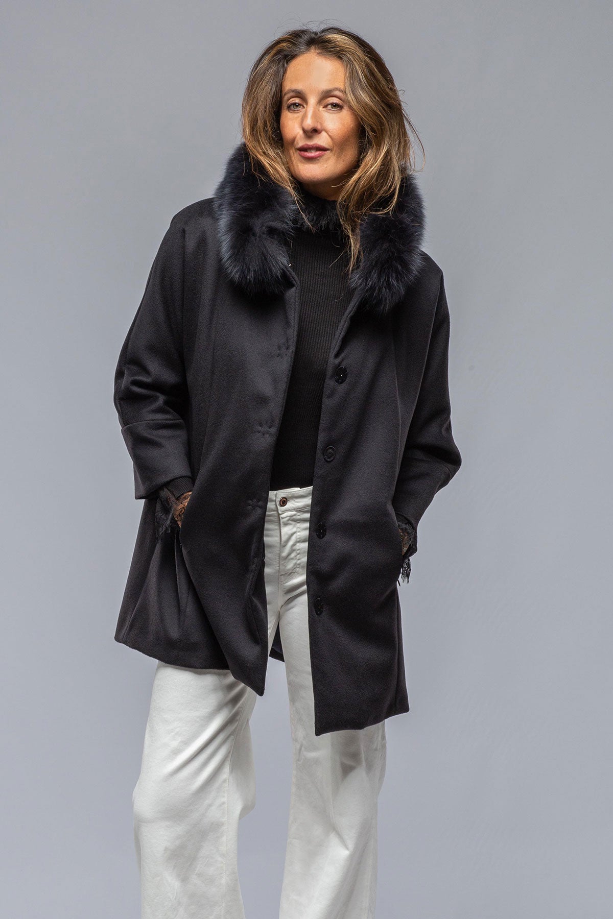 Diane Wool/Cashmere Overcoat In Black | Warehouse - Ladies - Outerwear - Cloth | Gimo's