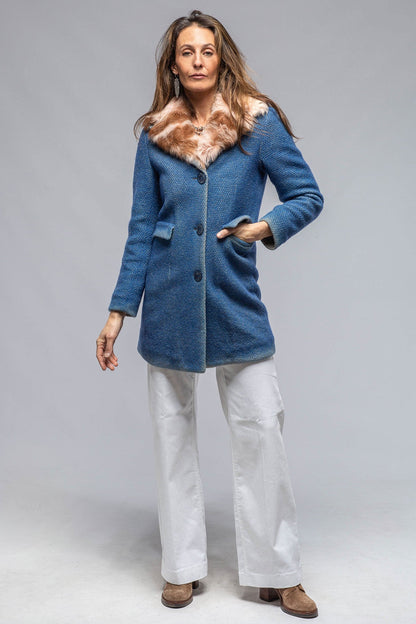 Gimo's Poppy Long Garment Dyed Coat In Blue Warehouse - Ladies - Outerwear - Cloth