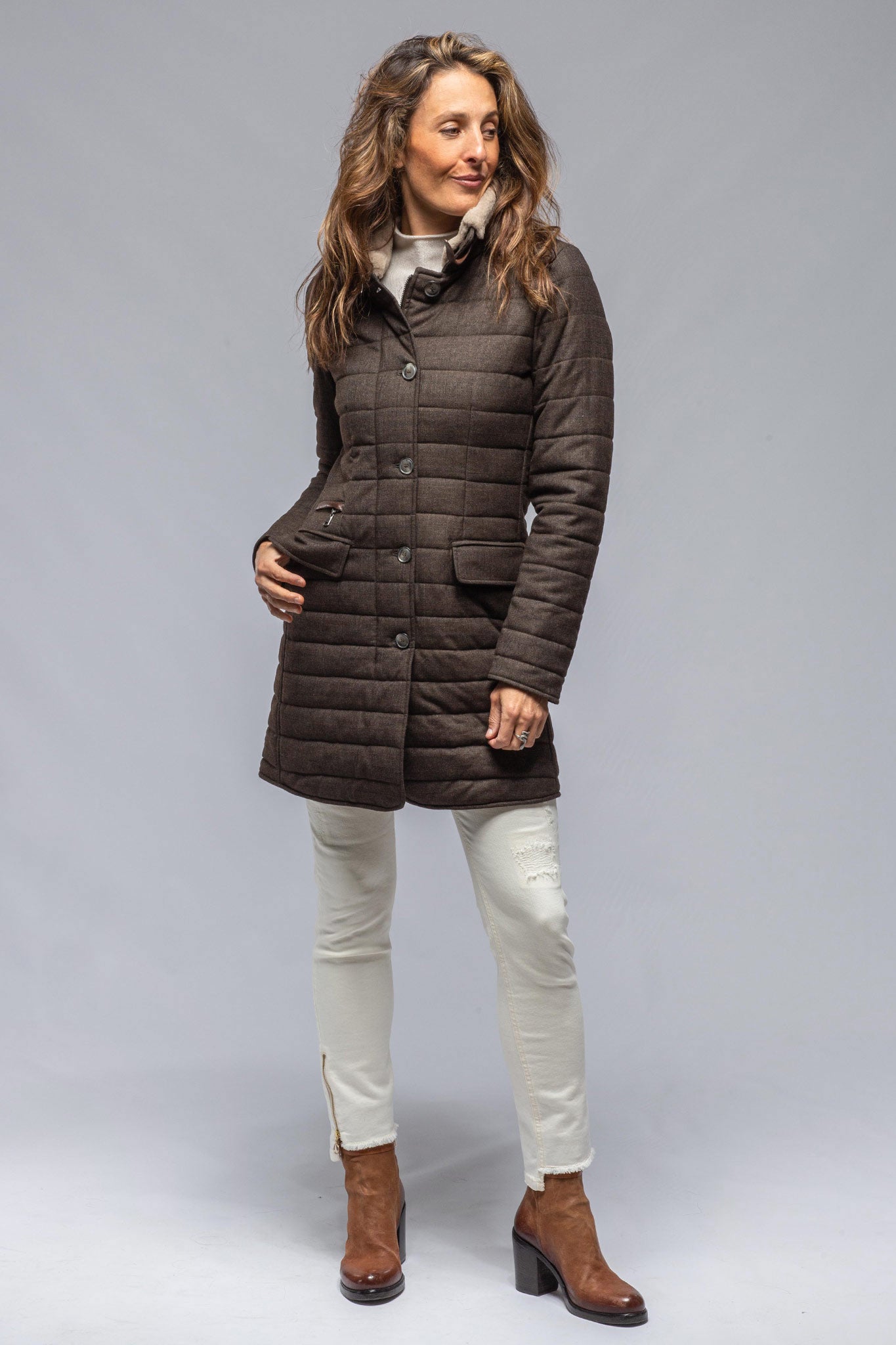 Tailored Après Jacket In Brown | Warehouse - Ladies - Outerwear - Cloth | Gimo's