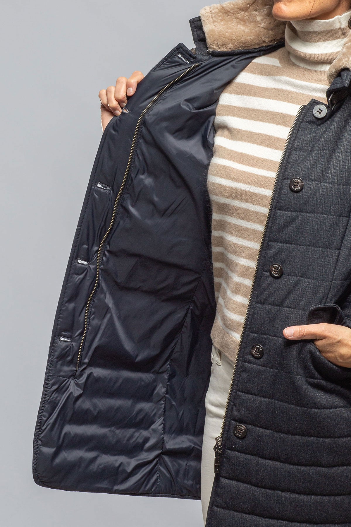 Tailored Après Jacket In Navy | Warehouse - Ladies - Outerwear - Cloth | Gimo's