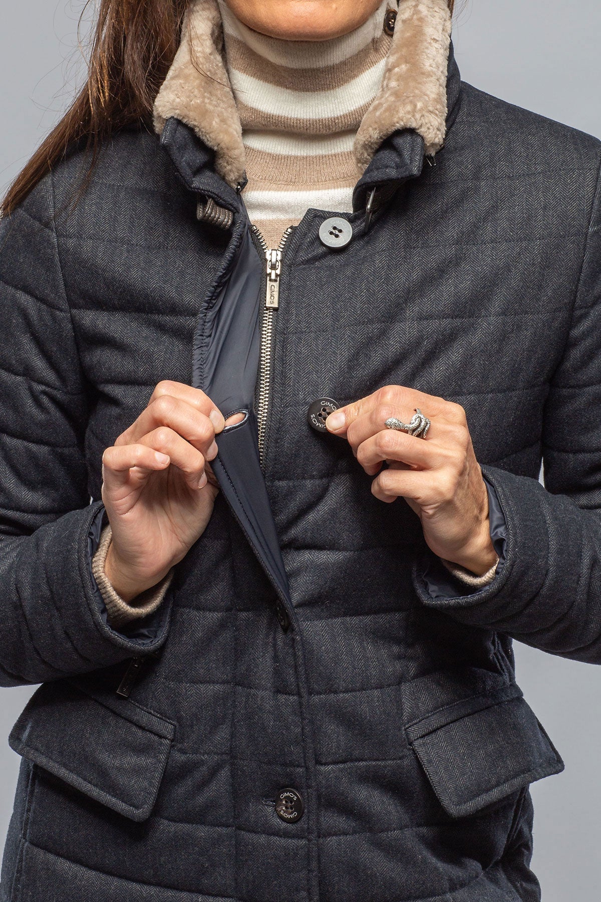 Tailored Après Jacket In Navy | Warehouse - Ladies - Outerwear - Cloth | Gimo's