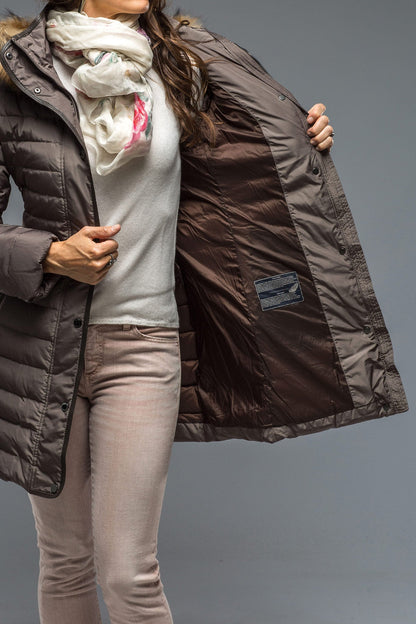 Gimo's Thalia Long Down Coat In Metalic Warehouse - Ladies - Outerwear - Cloth