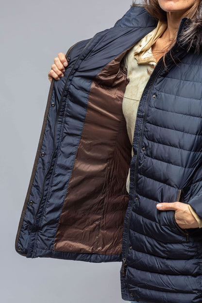 Gimo's Thalia Long Goose Down Coat In Navy Warehouse - Ladies - Outerwear - Cloth