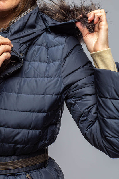 Gimo's Thalia Long Goose Down Coat In Navy Warehouse - Ladies - Outerwear - Cloth