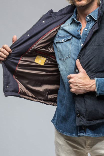 Gimo's | Two Arrows Vest in Navy | Mens - Outerwear - Leather 