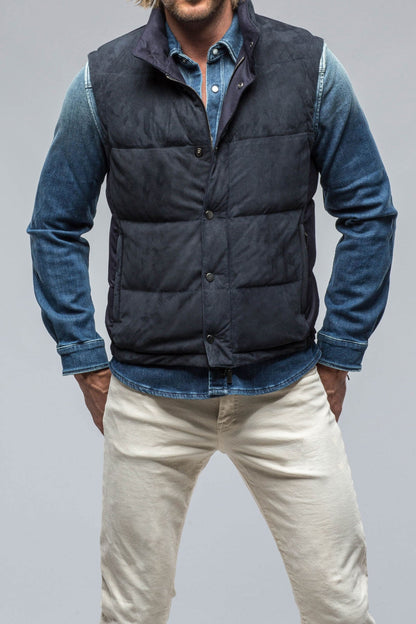 Gimo's | Two Arrows Vest in Navy | Mens - Outerwear - Leather 