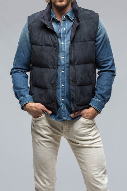 Gimo's | Two Arrows Vest in Navy | Mens - Outerwear - Leather 