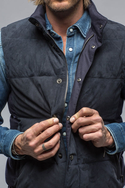 Gimo's | Two Arrows Vest in Navy | Mens - Outerwear - Leather 