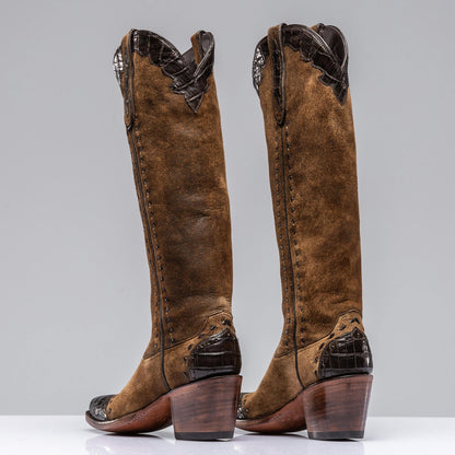 Tall Distressed Camel Boot | Ladies - Cowboy Boots | Stallion Boots