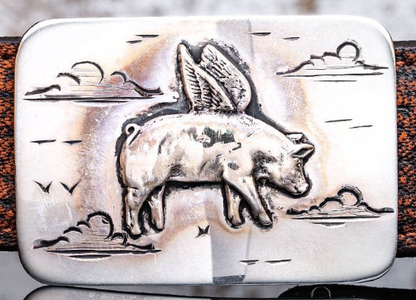 Flying Pig Trophy Buckle