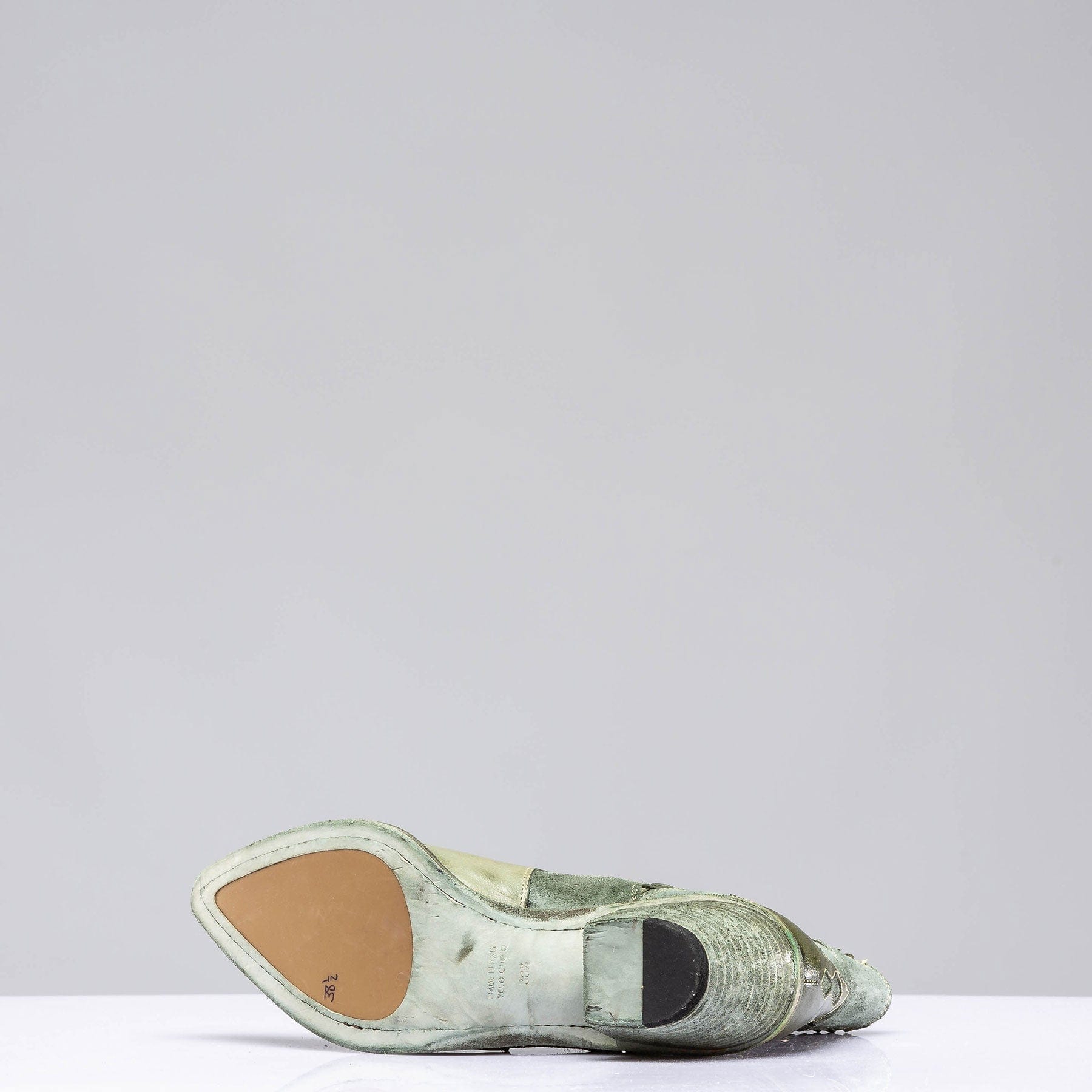 Luz Leather & Suede Boots In Green - AXEL'S