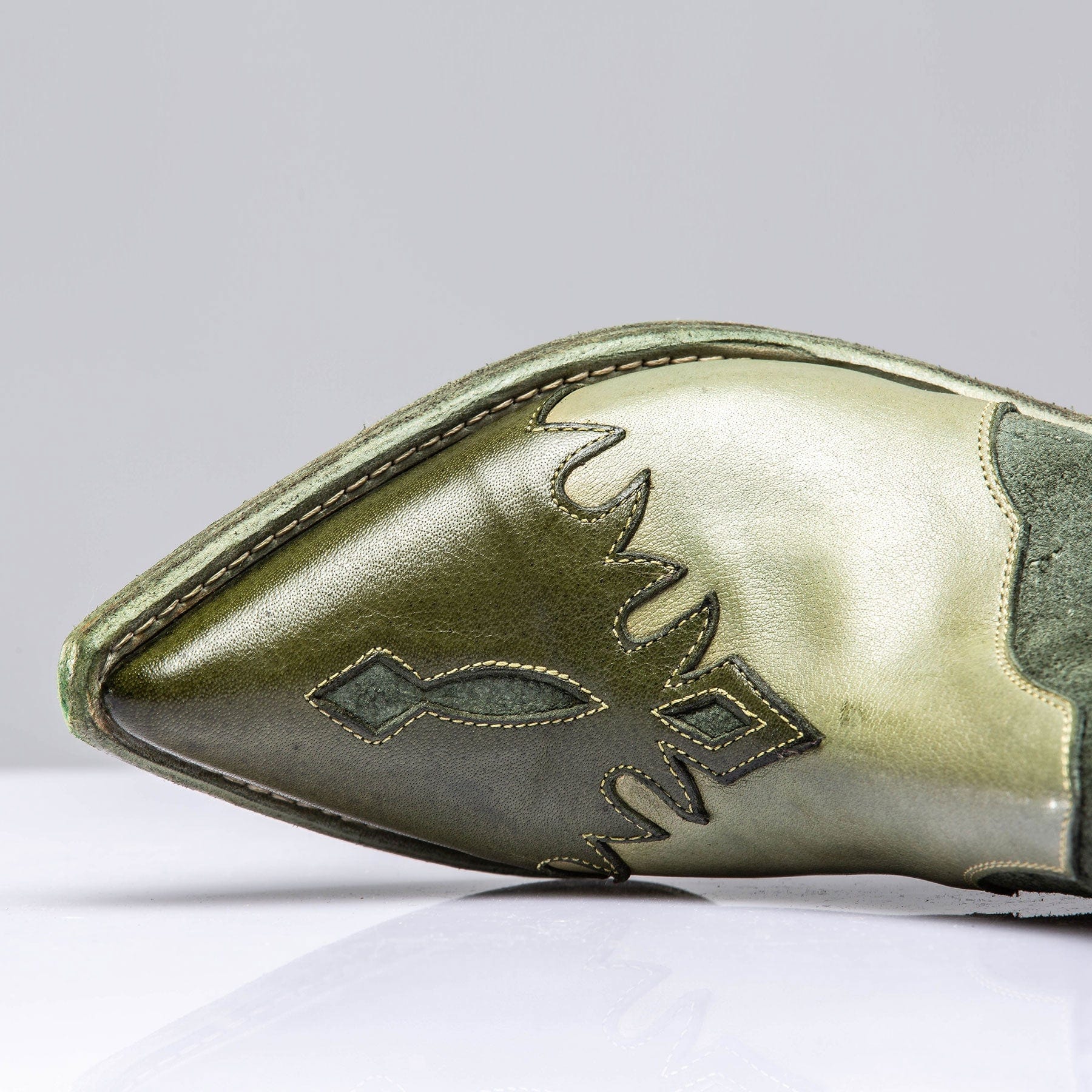 Luz Leather & Suede Boots In Green - AXEL'S