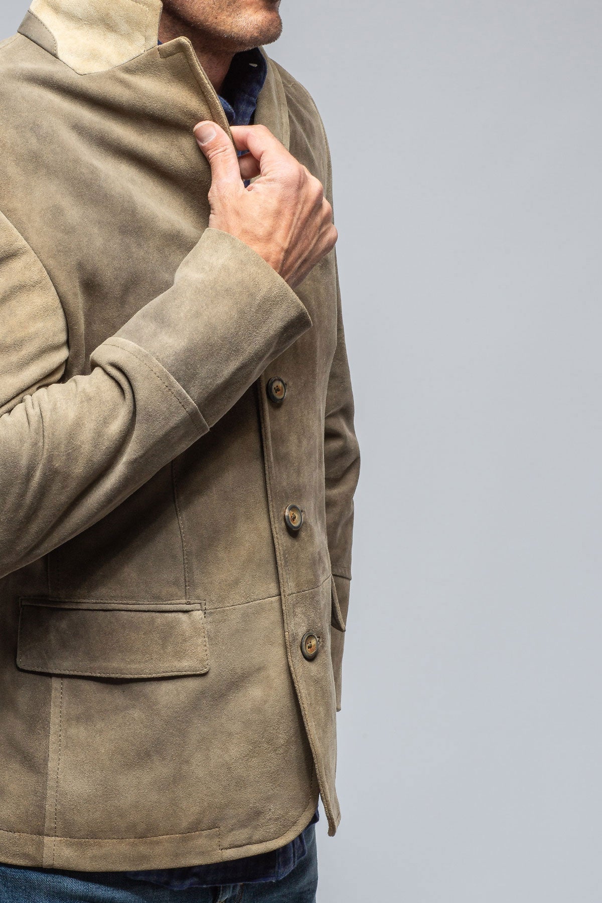 Ryan Suede Jacket in Old Grey | Mens - Outerwear - Leather | Meindl