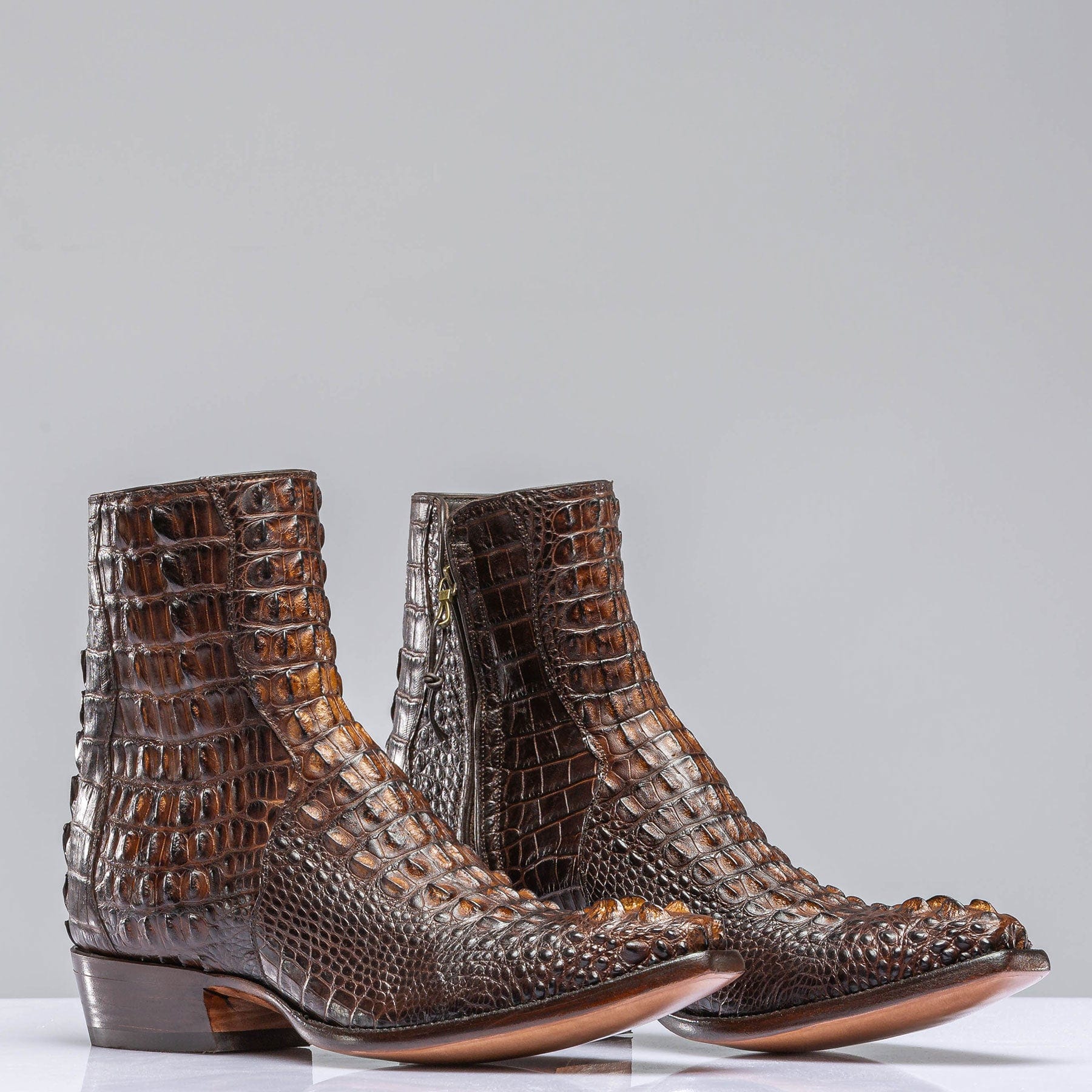 3 Piece Hornback Alligator In Antique Congnac - AXEL'S