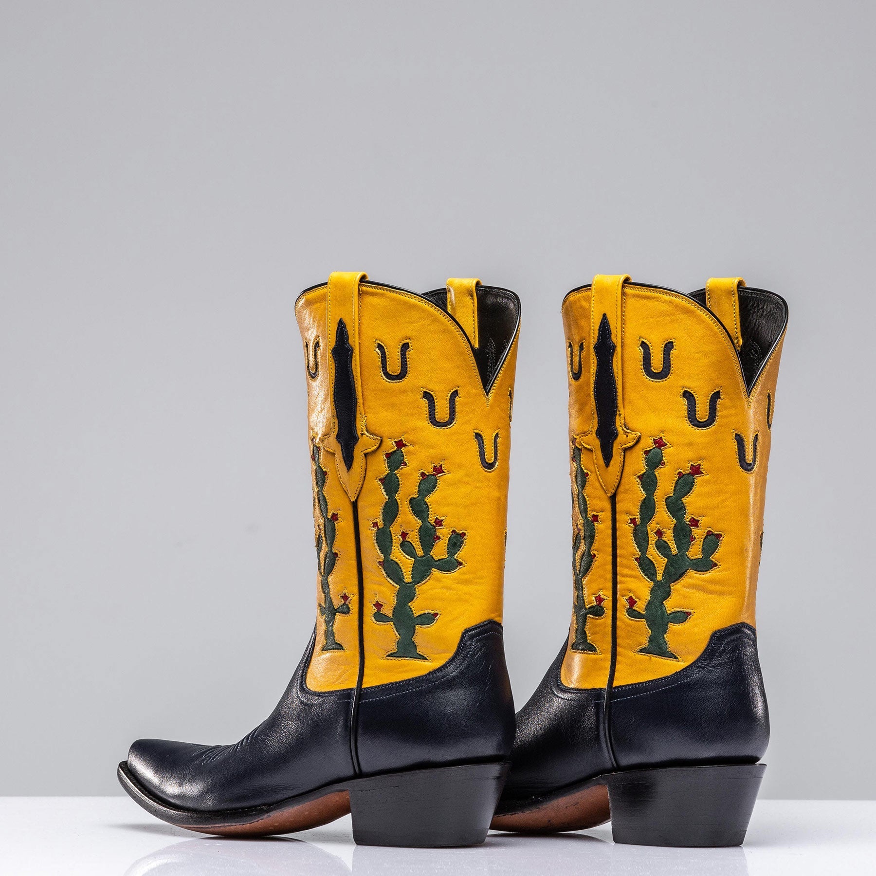 Stallion Boots Bailey Cactus Horseshoe In Navy Ladies - Cowboy Boots