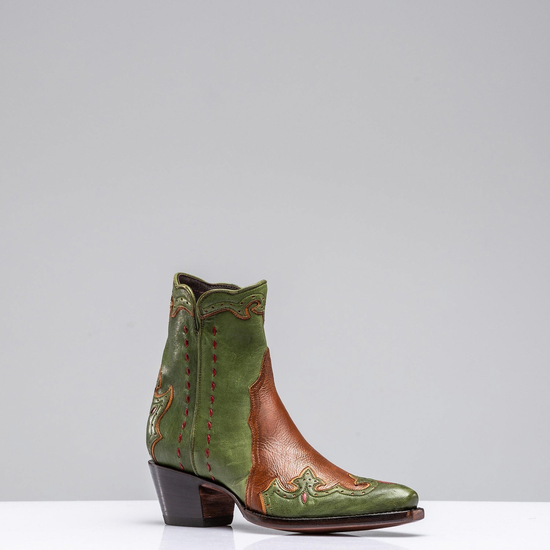 Stallion Boots Calfskin Green Zorro Gallegos Ladies - Cowboy Boots
