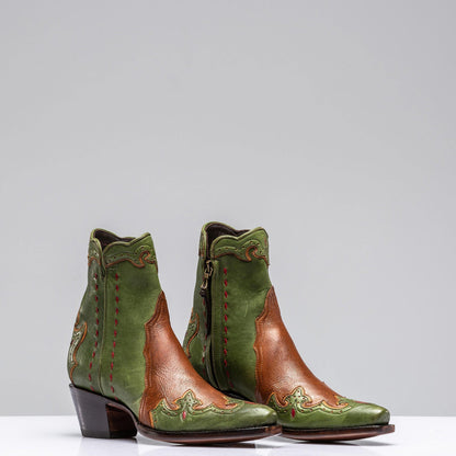Stallion Boots Calfskin Green Zorro Gallegos Ladies - Cowboy Boots