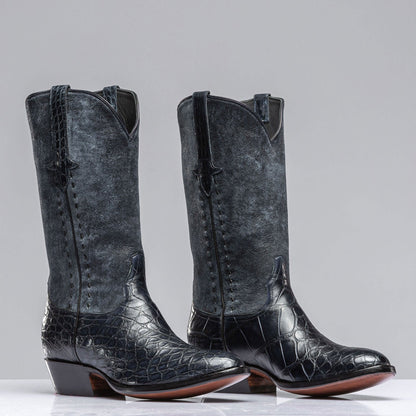 Stallion Boots Cruz Western Navy Boot Mens - Cowboy Boots