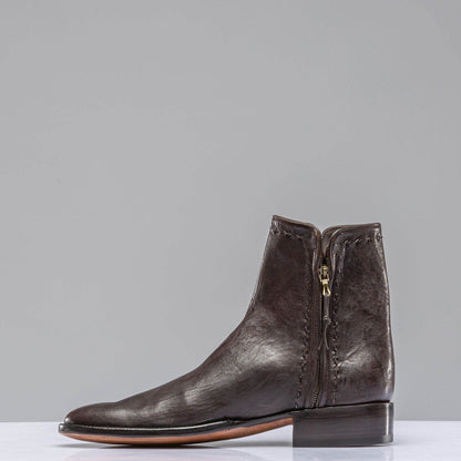 Montana Goat Round Toe Shortie In Chocolate - AXEL'S