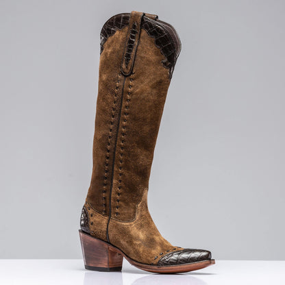 Stallion Boots Tall Distressed Camel Boot Ladies - Cowboy Boots