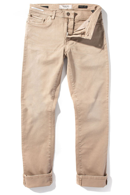 Teleria Zed Jackson Slim Cotton Twill In Tortora Light Mens - Pants - 5 Pocket