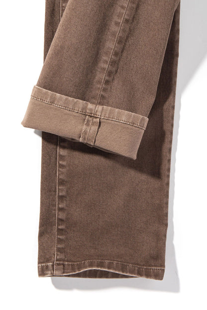 Teleria Zed Jackson Slim Cotton Twill In Tortora Mens - Pants - 5 Pocket