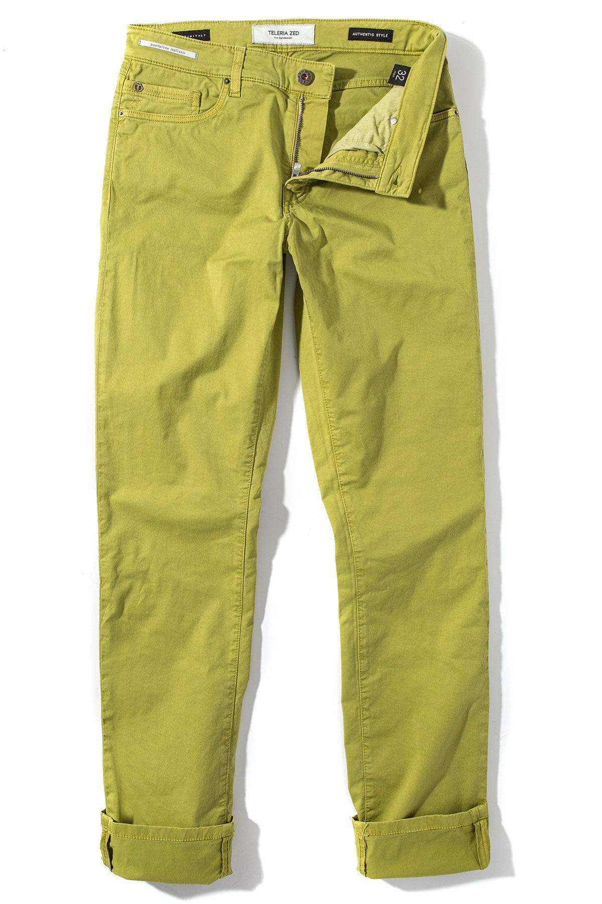 Teleria Zed Summit 5-Pocket Cotton Twill In Lime Mens - Pants - 5 Pocket