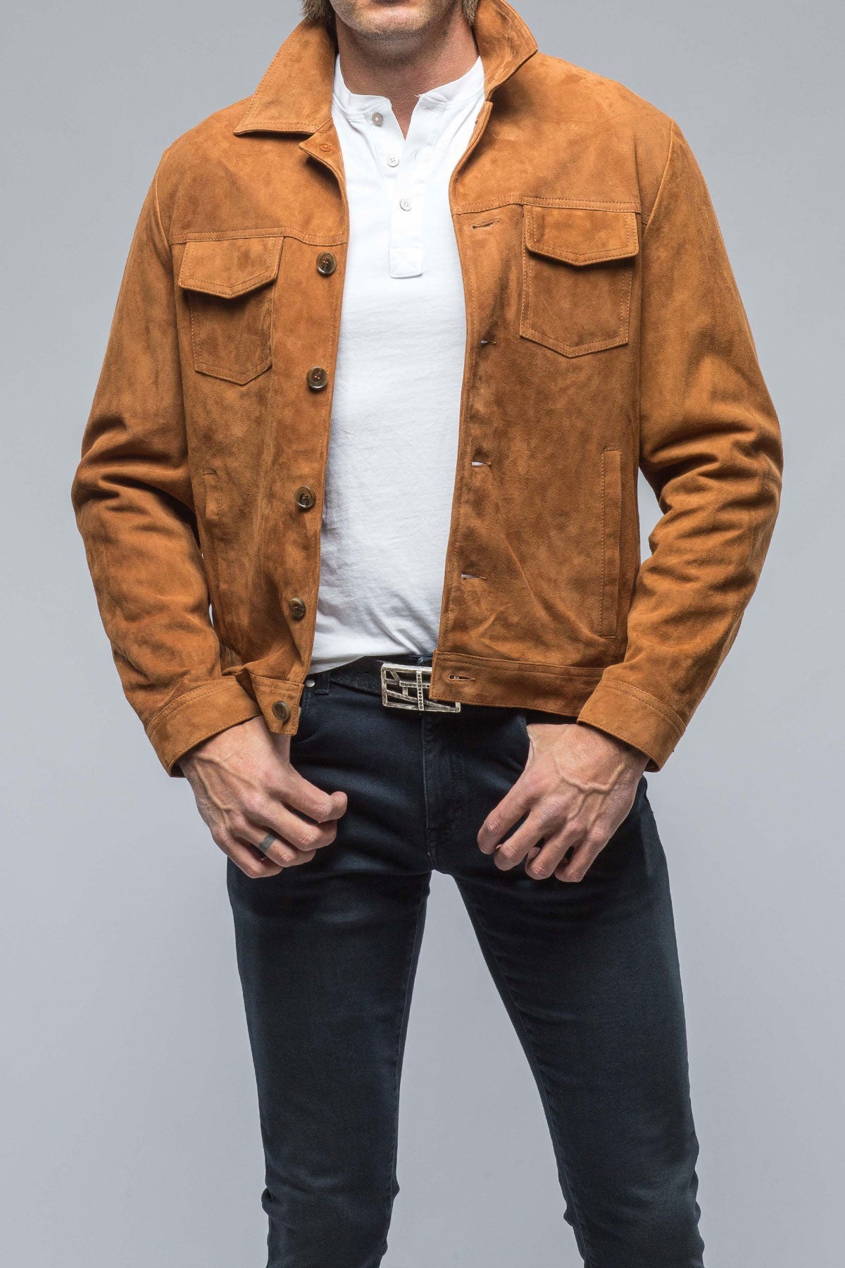 River Suede Trucker Jacket