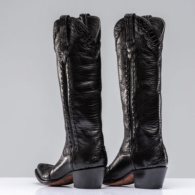 Janie's Crocodile Majestic In Black | Ladies - Cowboy Boots