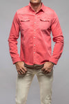Ranger Denim Snap Shirt in Washed Corallo - AXEL'S