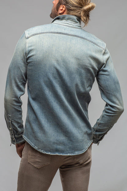 Roper Western Snap Shirt in Mid Blue - AXEL'S